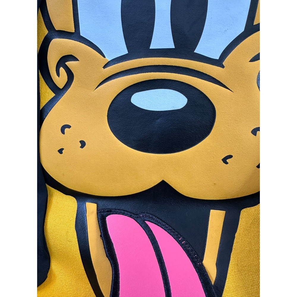 Disney Parks Pluto Big Face Canvas Tote Bag Disneyland Resort Yellow 3D Graphic - Picture 4 of 11